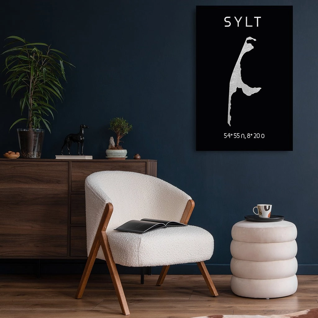 Sylt Coords Silver on Acrylic