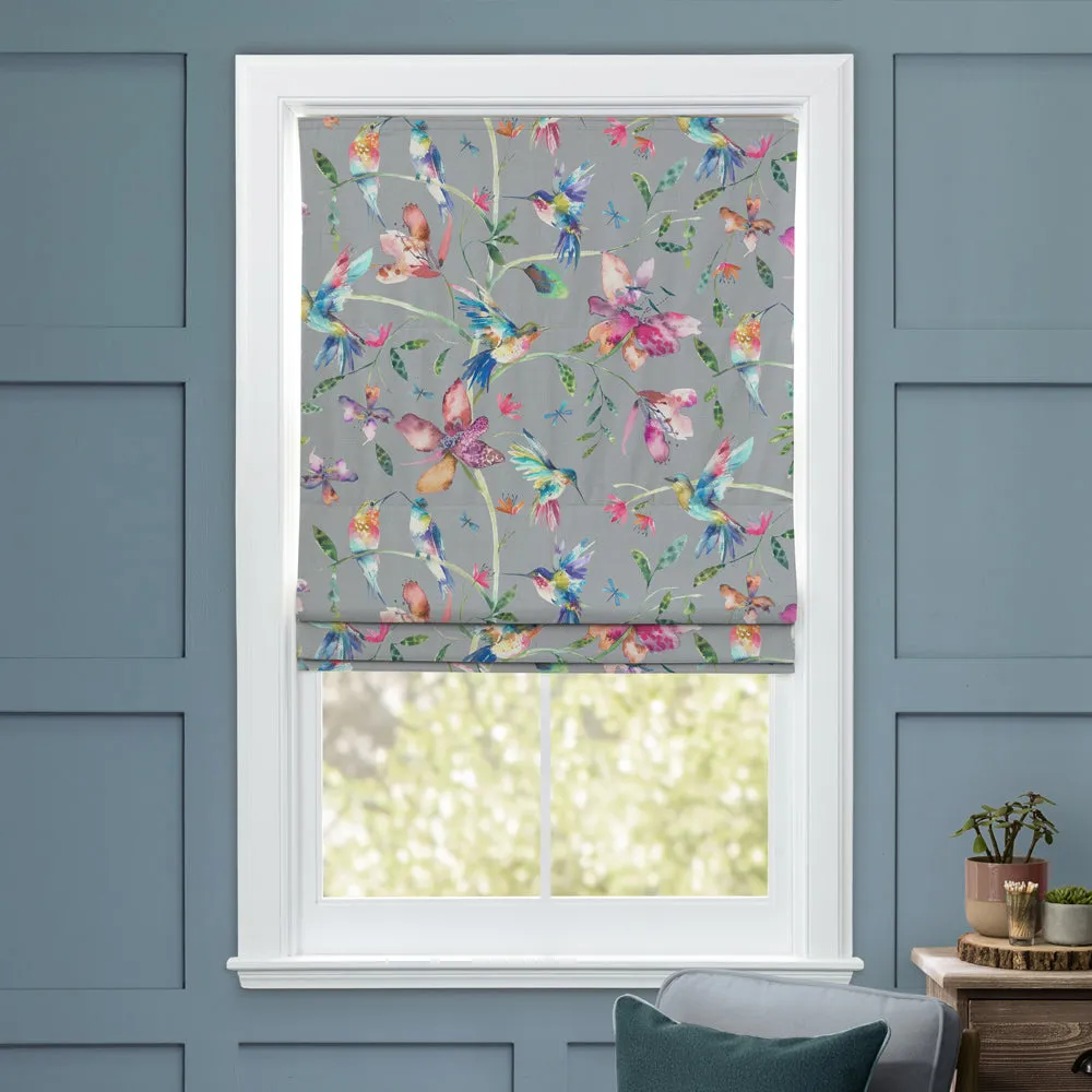 Tafuna Printed Cotton Made to Measure Roman Blinds Robins Egg