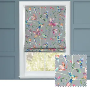 Tafuna Printed Cotton Made to Measure Roman Blinds Robins Egg chic floor carpet  