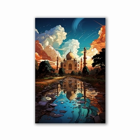Taj Mahal Pop Art by Catill framed mural artwork