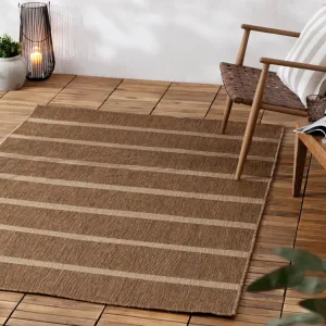 Tala Stripe Jute Effect Indoor/Outdoor Rug Natural modern fashion rug  