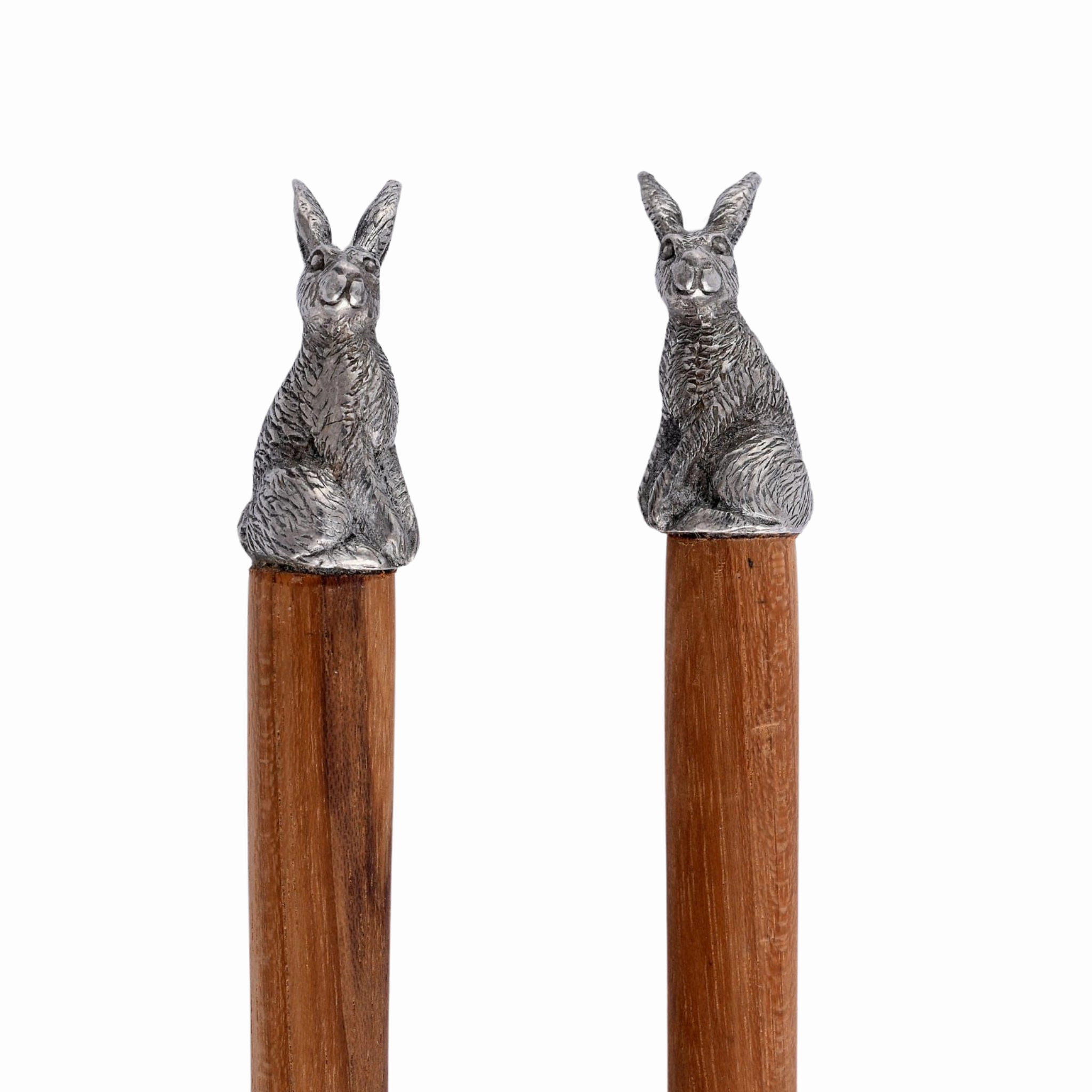 Teak Salad Servings with Pewter Bunny End