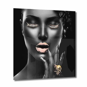 Tempting Lips Ros on Acrylic framed mural artwork