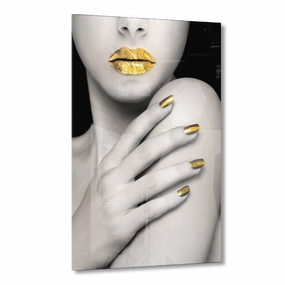 Tempting Touch Gold on Acrylic framed mural artwork