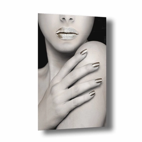 Tempting Touch Silver on Acrylic framed mural artwork