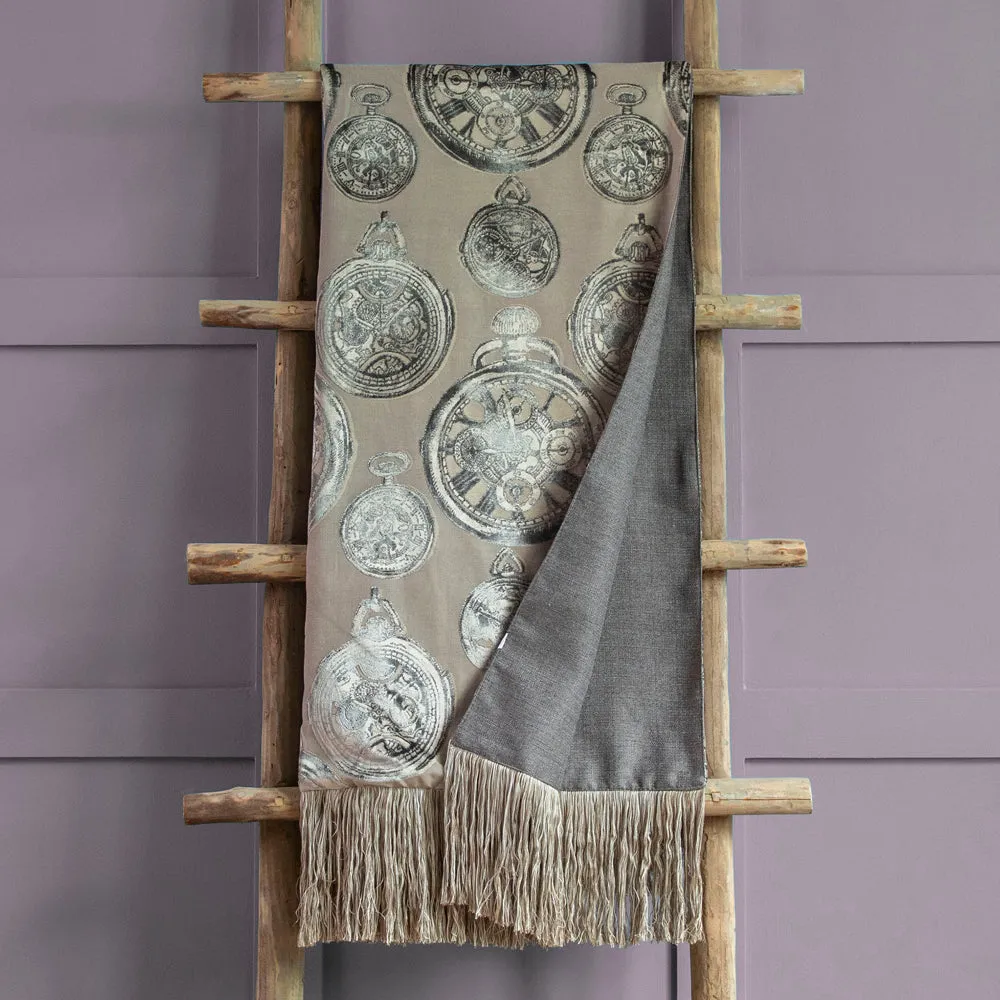 Tempus Velvet Throw Smoke