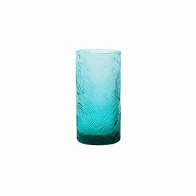 Textured Hand Blown Highball Glasses in Aqua cute desktop display