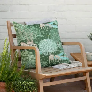 The Brook Printed Outdoor Cushion Forest Green modern fashion rug  