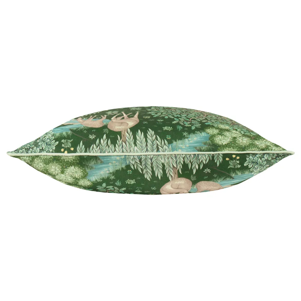 The Brook Printed Outdoor Cushion Forest Green