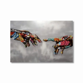 The Creation of Adam framed mural artwork