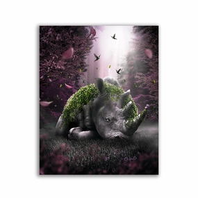 The forgotten Rhino by Zenzdesign framed mural artwork