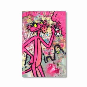 The Pink Panther framed mural artwork