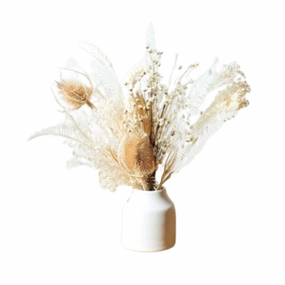 The Snow Petite Dried Floral Bouquet minimalist art object  