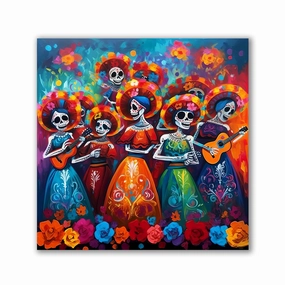The Sugarskull Girls by Natale Palazzo framed mural artwork