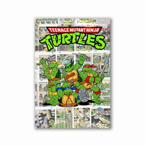 The Turtles by Kiss Pink framed mural artwork