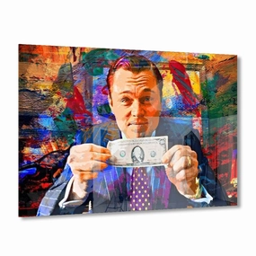 The Wolf of Wall Street Gold on Acrylic framed mural artwork