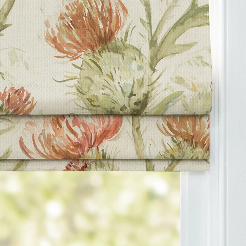 Thistle Glen Printed Linen Made to Measure Roman Blinds Autumn