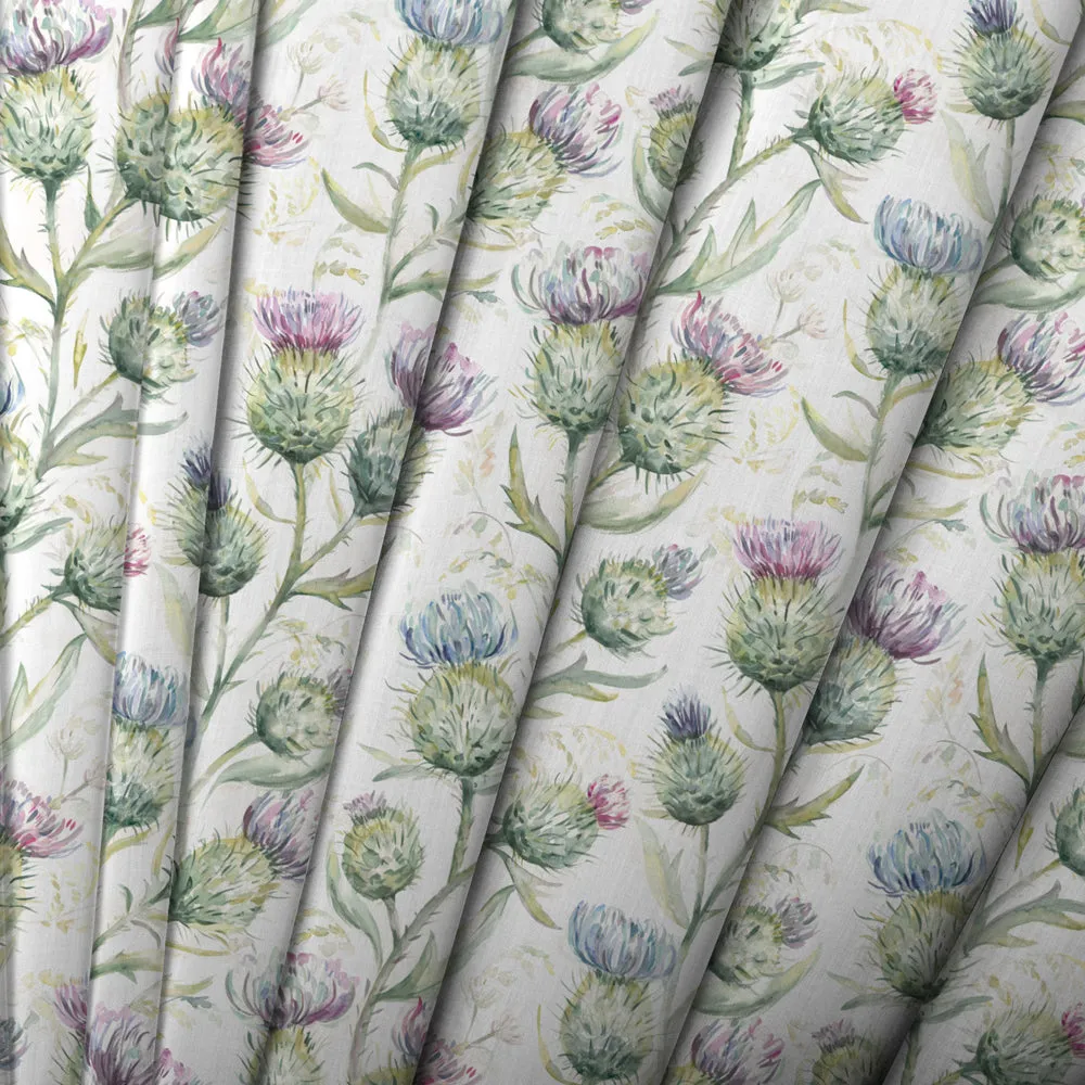 Thistle Glen Printed Linen Made to Measure Roman Blinds Spring/Cream
