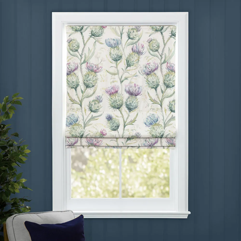 Thistle Glen Printed Linen Made to Measure Roman Blinds Spring/Cream