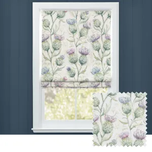 Thistle Glen Printed Linen Made to Measure Roman Blinds Spring/Cream chic floor carpet  