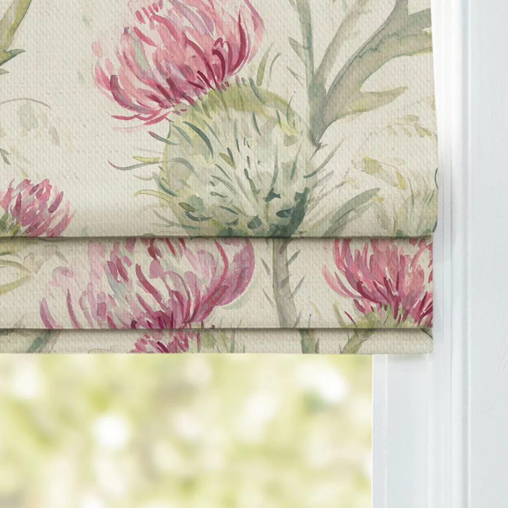 Thistle Glen Printed Linen Made to Measure Roman Blinds Summer