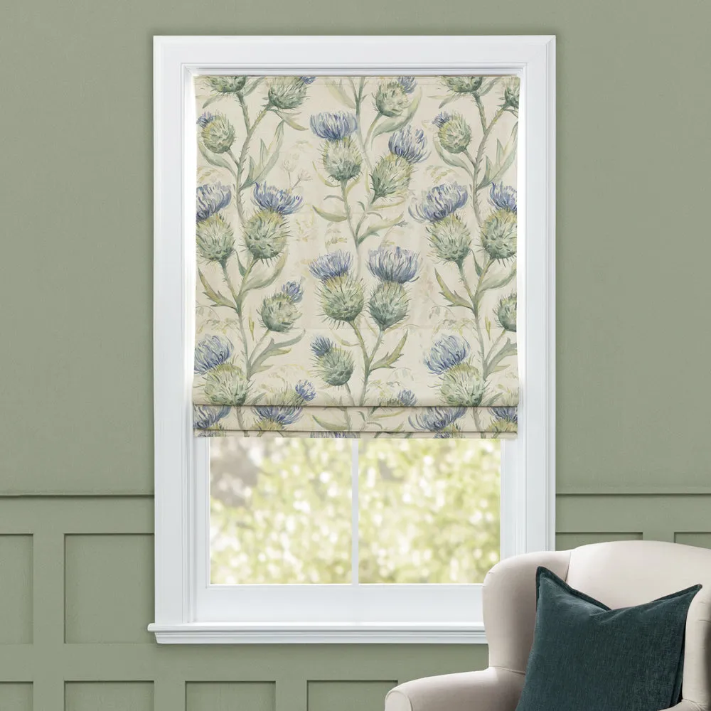 Thistle Glen Printed Linen Made to Measure Roman Blinds Winter