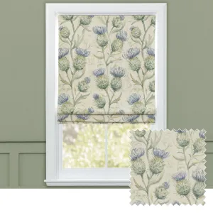 Thistle Glen Printed Linen Made to Measure Roman Blinds Winter chic floor carpet  