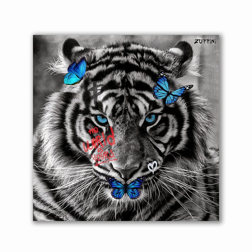 Tiger Butterflies by Zuppini framed mural artwork