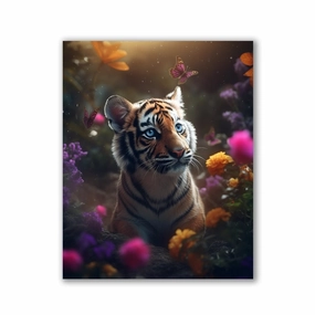 Tiger Cub Butterflies by Zenzdesign framed mural artwork
