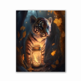 Tiger Cub Lamp by Zenzdesign framed mural artwork