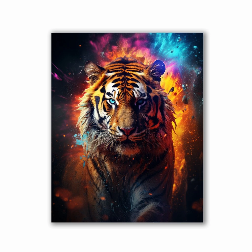 Tiger Flames by Zenzdesign framed mural artwork