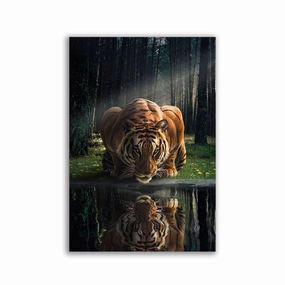 Tiger in the Woods by Zenzdesign framed mural artwork