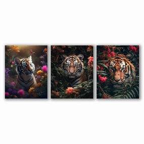 Tiger Life Stages - Tripty by Zenzdesign framed mural artwork