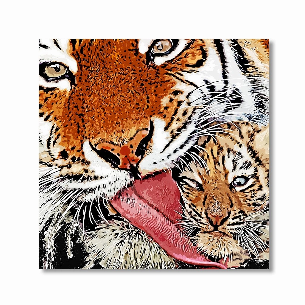 Tigerlove by Himmelmiez framed mural artwork