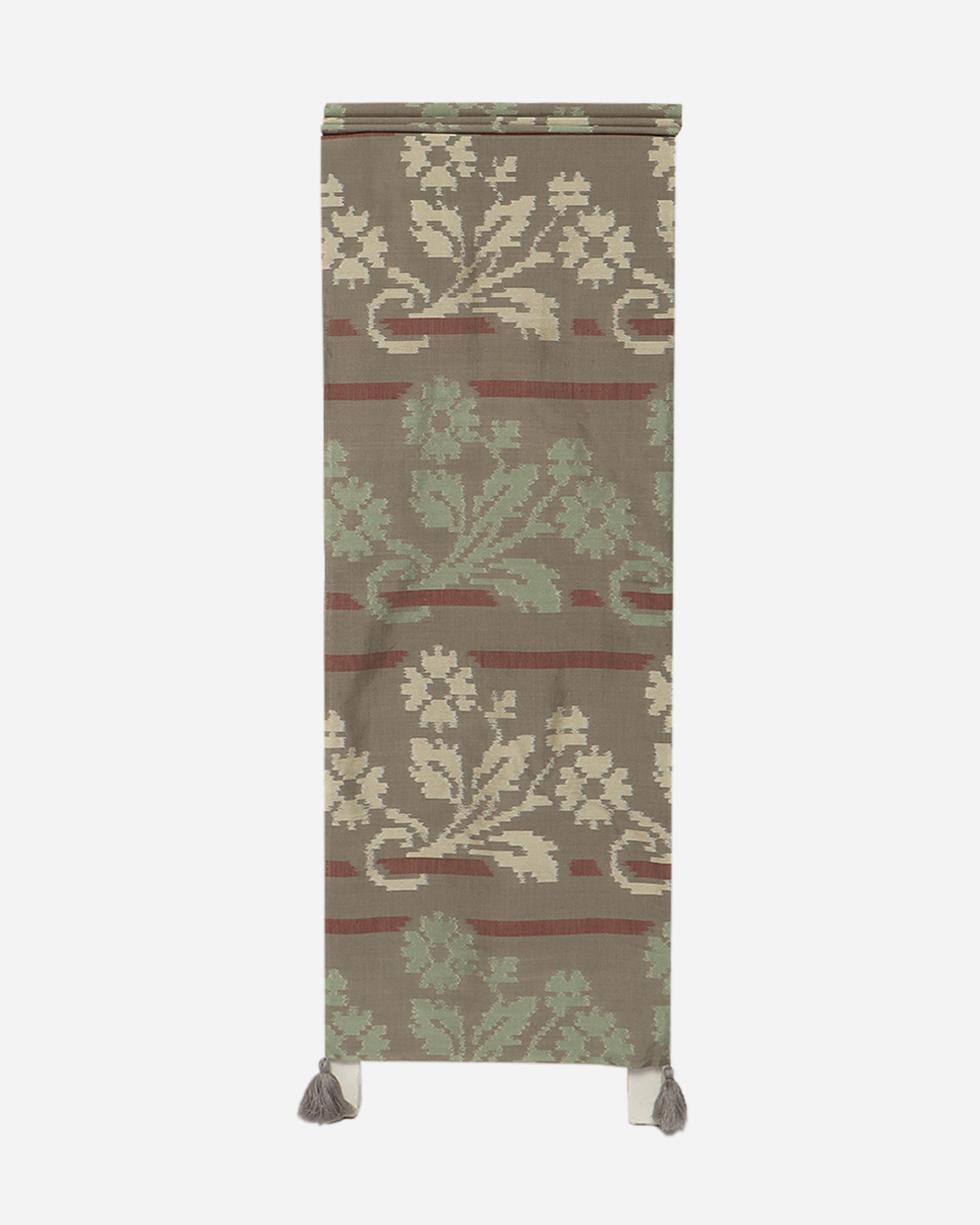 Tilda Weft Ikat Cotton Silk Table Runner ceramic table ornament