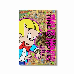 Time is money by Kiss Pink framed mural artwork