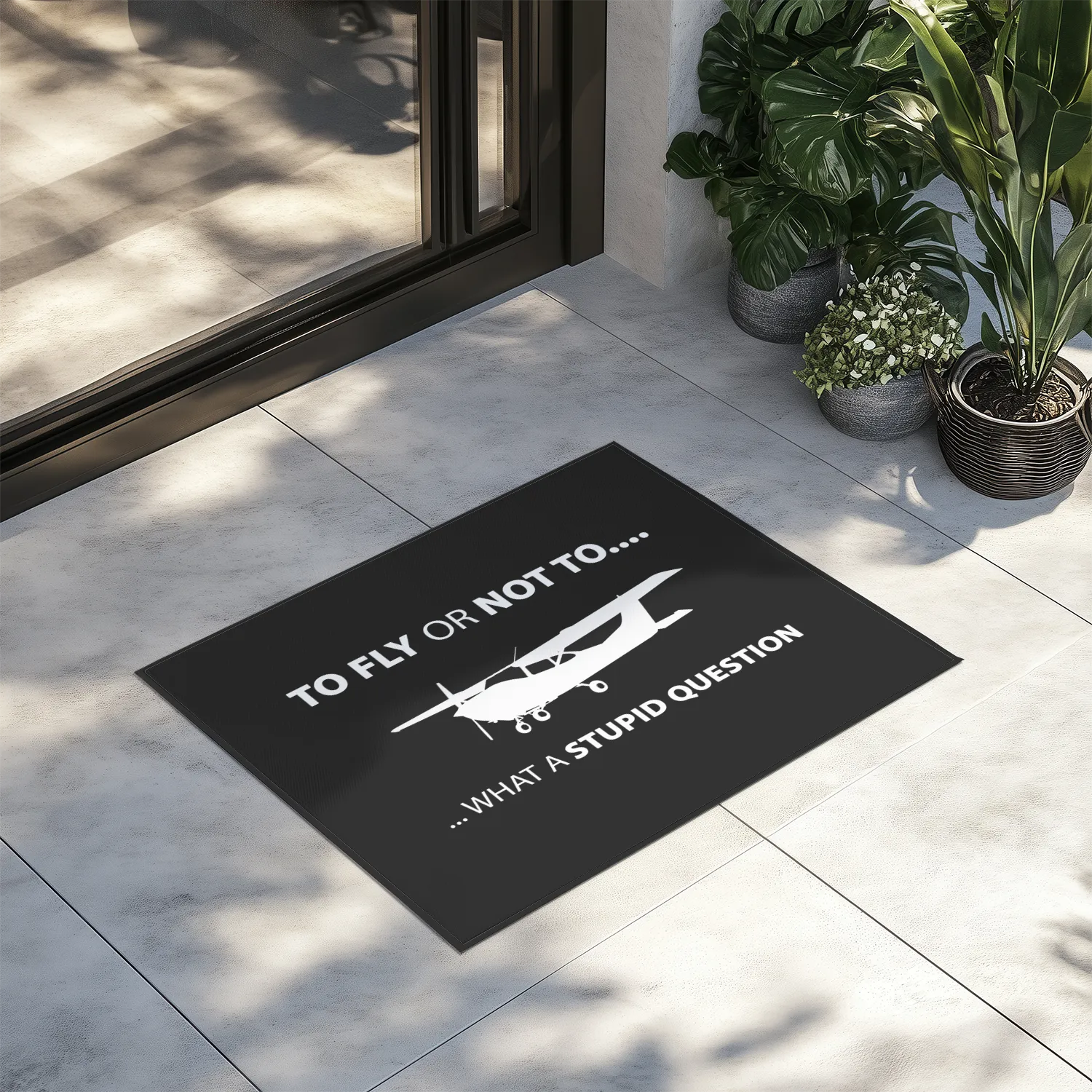 To Fly or Not To What a Stupid Question Designed Door Mats door entrance rug