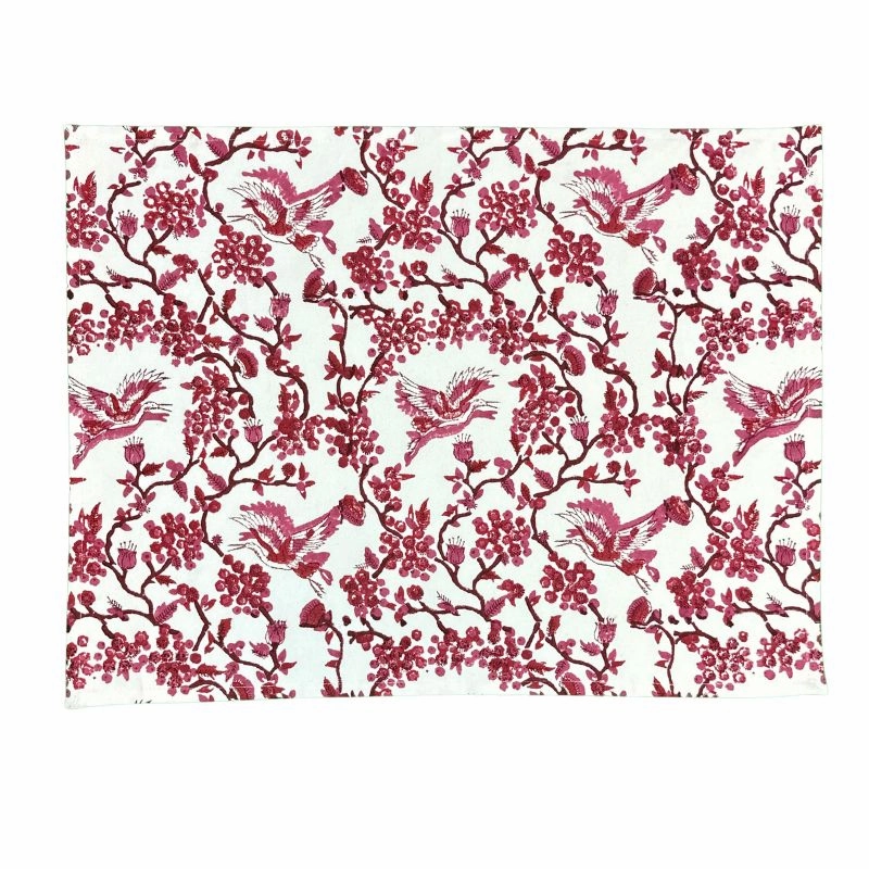 Toile de Jouy Birds in Wine Placemat mini desktop sculpture
