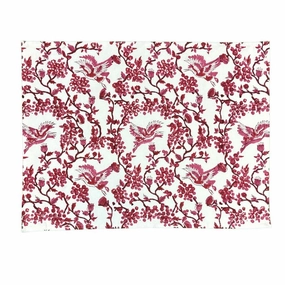 Toile de Jouy Birds in Wine Placemat cute desktop display