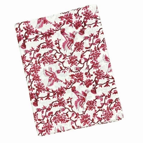 Toile De Jouy Birds in Wine Tablecloth cute desktop display