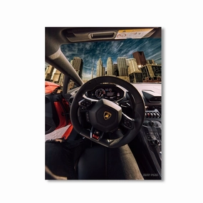 Toronto Lamborghini by Kiss Pink framed mural artwork