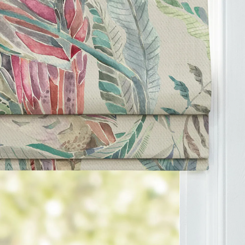 Torrington Printed Cotton Made to Measure Roman Blinds Loganberry