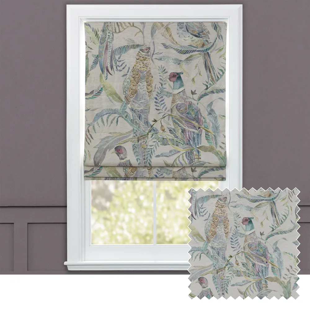 Torrington Printed Velvet Made to Measure Roman Blinds Periwinkle chic floor carpet  
