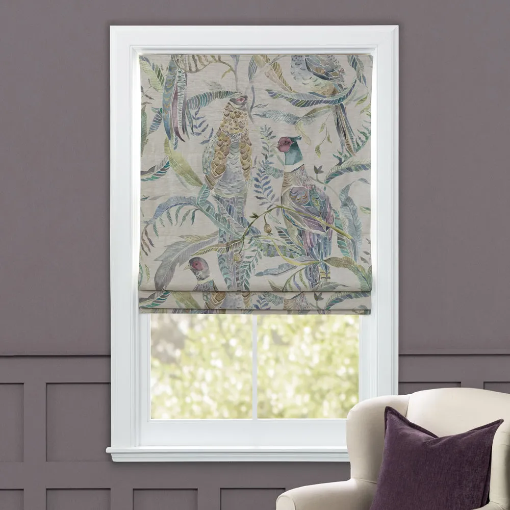 Torrington Printed Velvet Made to Measure Roman Blinds Periwinkle