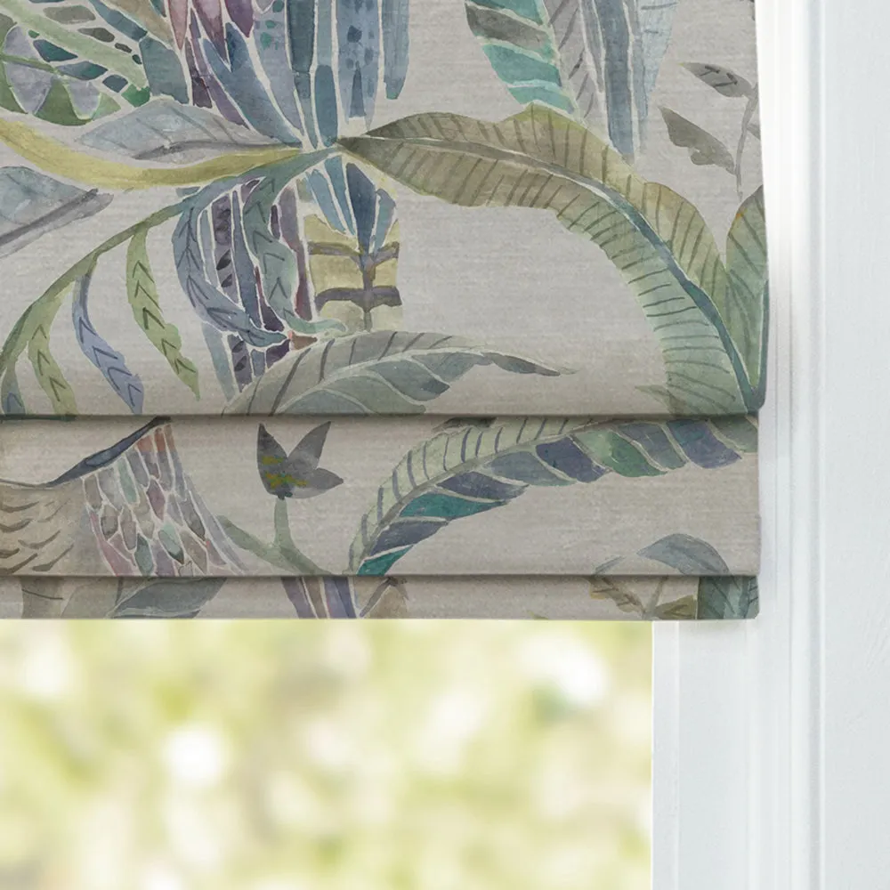 Torrington Printed Velvet Made to Measure Roman Blinds Periwinkle