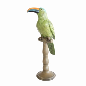 TOUCAN ON STAND ORANGE BILL 42X14CM decorative home ornament
