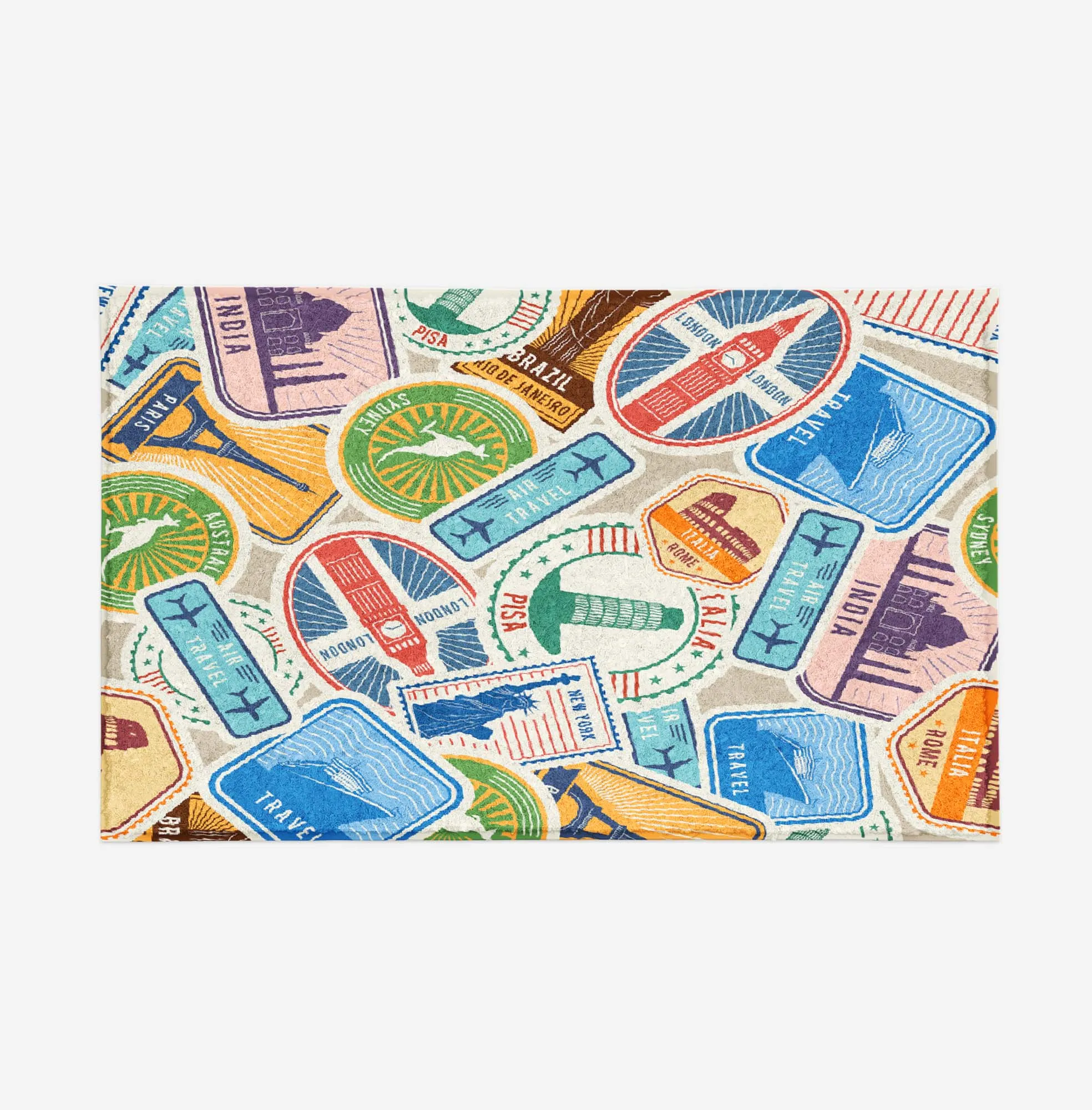 Travel Stickers Designed Door Mats
