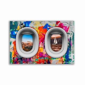 Travel the World framed mural artwork