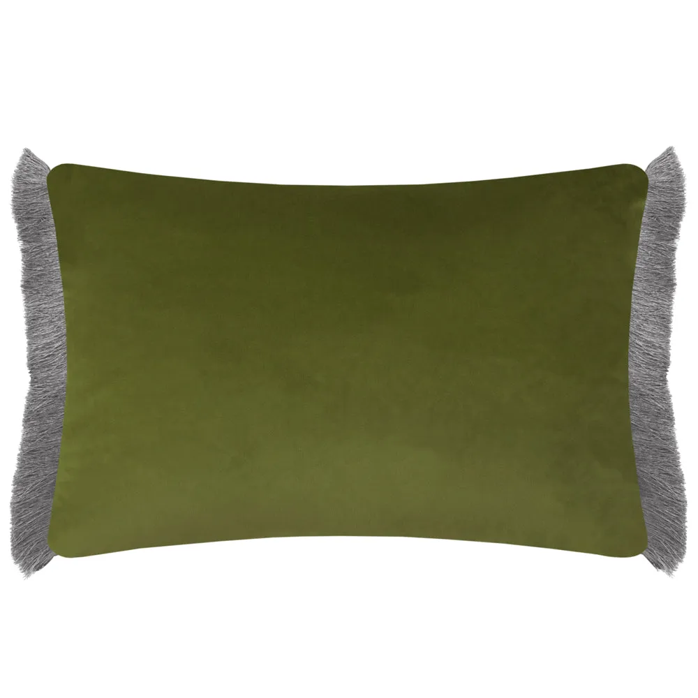 Tropical Utopia Printed Velvet Cushion Lotus