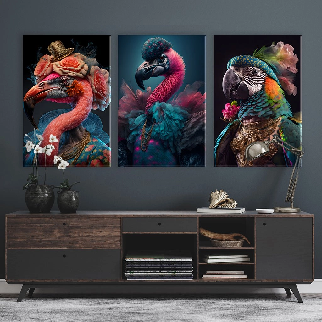 Tropical Beauties Triptych by Juliano de Araujo
